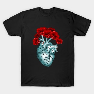 Cactus geen Heart, succulent heart and red flowers, Prickly Heart, succulent lover, Plant lover T-Shirt